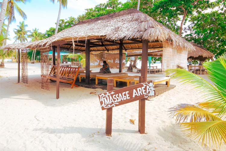 (The Massage Area by the bay where you could relax in the Island.)